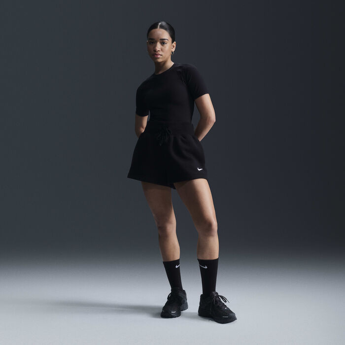 Nike Women's Sportswear Phoenix Fleece High-Waisted Shorts Black Nike Women's Sportswear Phoenix Fleece High-Waisted Shorts Black image number 0