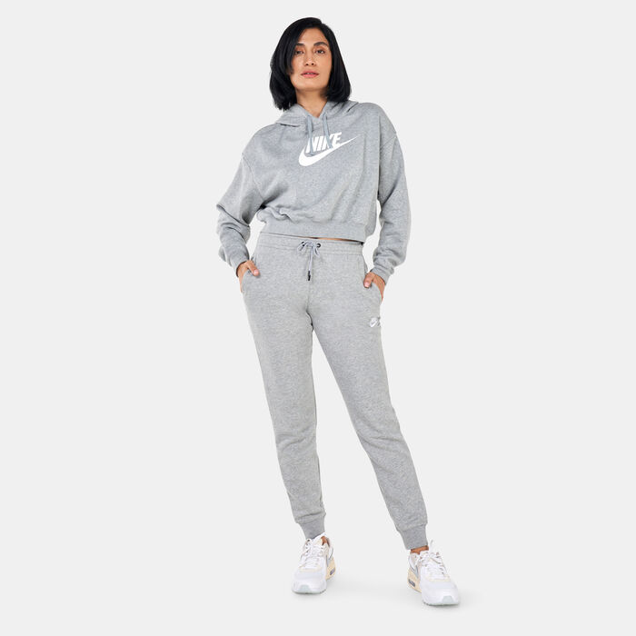 Nike Women's Cropped Graphic Hoodie Grey Nike Women's Cropped Graphic Hoodie Grey image number 2
