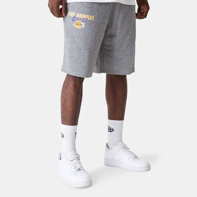 New Era Men's Los Angeles Lakers Team Script Shorts Grey New Era Men's Los Angeles Lakers Team Script Shorts Grey