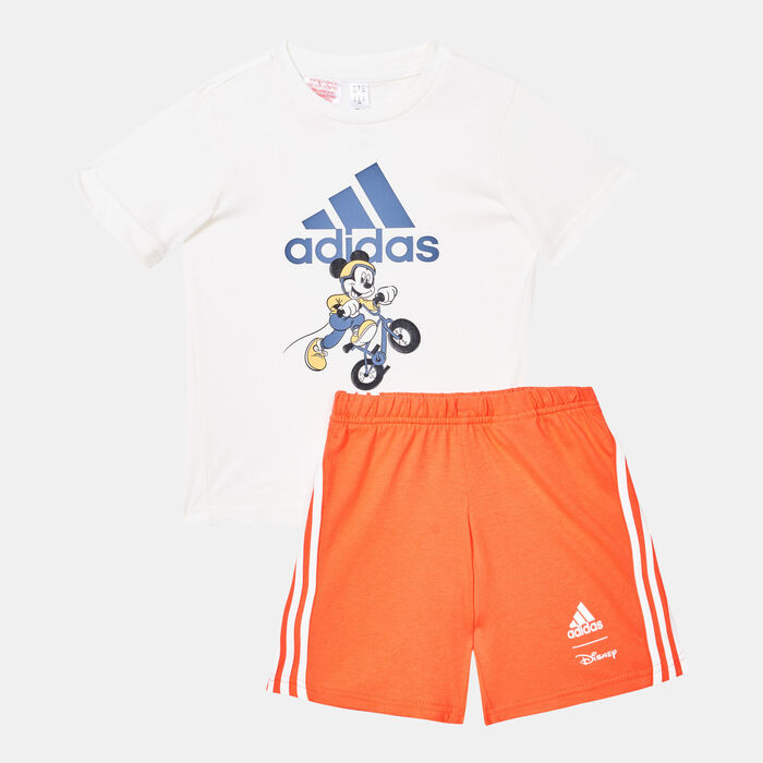 adidas Kids' Disney Mickey Mouse T-Shirt and Shorts Set (Baby and Toddlers) White image number 0