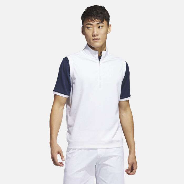 adidas Men's Elevated 1/4-Zip Golf Vest White adidas Men's Elevated 1/4-Zip Golf Vest White image number 2