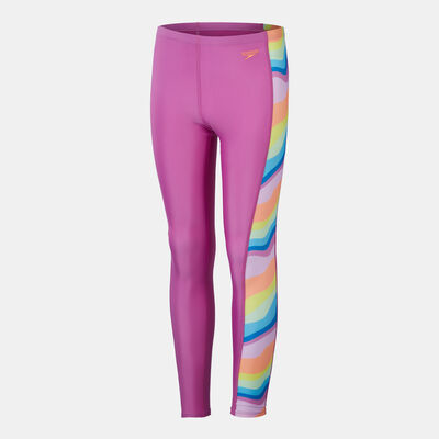 Speedo Kids' Printed Panel Swimming Leggings Pink