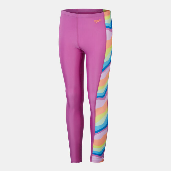 Speedo Kids' Printed Panel Swimming Leggings Pink Speedo Kids' Printed Panel Swimming Leggings Pink image number 0