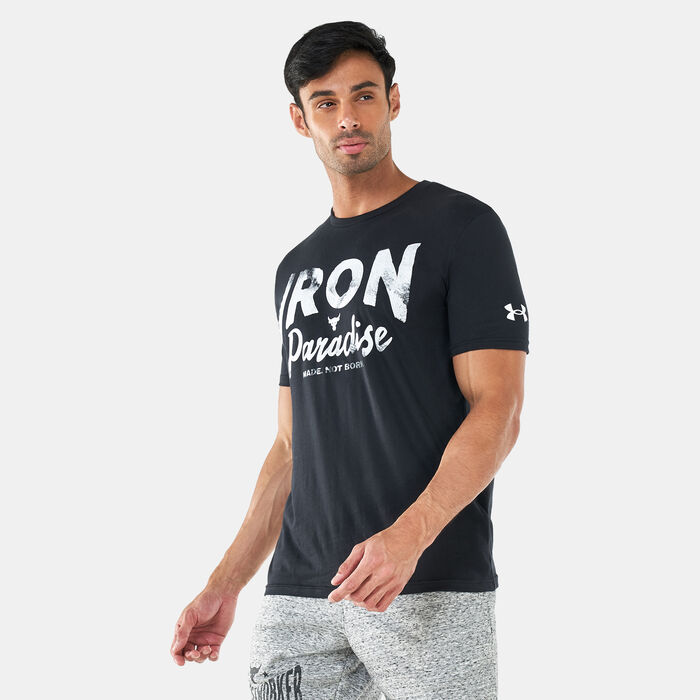 Under Armour Men's UA Project Rock Iron Paradise T-Shirt Black image number 0