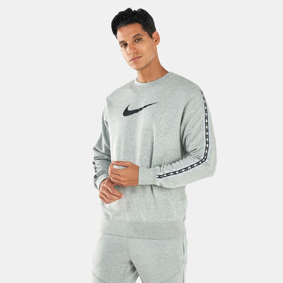 Nike Men's Sportswear Repeat Fleece Crewneck Sweatshirt Grey Nike Men's Sportswear Repeat Fleece Crewneck Sweatshirt Grey
