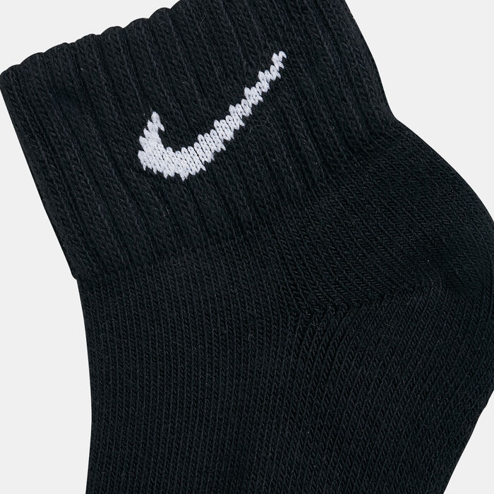 Nike Value Quarter Socks (3 Pack) Black Nike Value Quarter Socks (3 Pack) Black image number 1