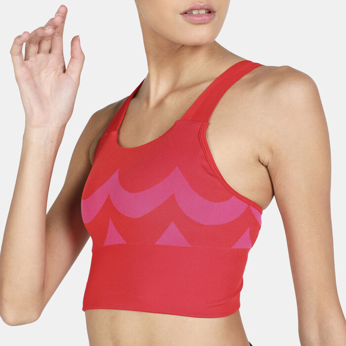 adidas Women's Marimekko Long-Line Sports Bra Pink image number 3
