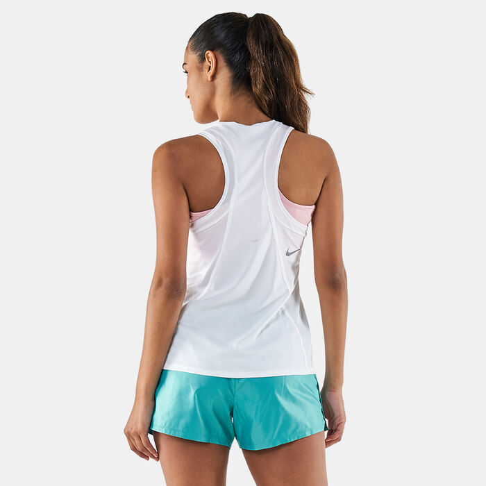 Nike Women's Dri-FIT Race Running Singlet White Nike Women's Dri-FIT Race Running Singlet White image number 1