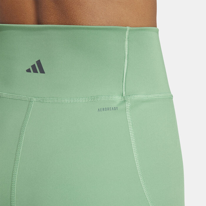 adidas Women's All Me Essentials Bike Shorts Green adidas Women's All Me Essentials Bike Shorts Green image number 3