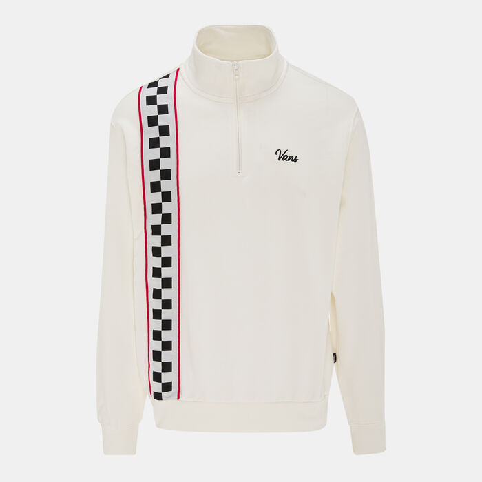 Vans Men's Race Day Quarter-Zip Sweatshirt Beige image number 0