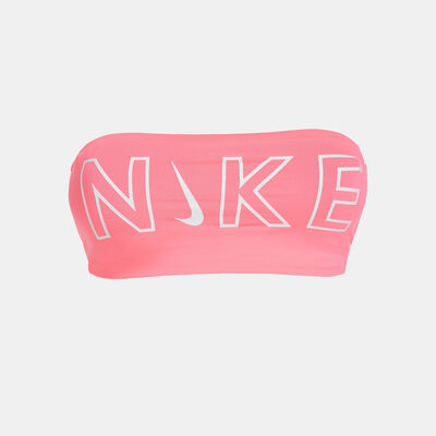 Nike Swim Women's Bandeau Swimming Bikini Top Red Nike Swim Women's Bandeau Swimming Bikini Top Red