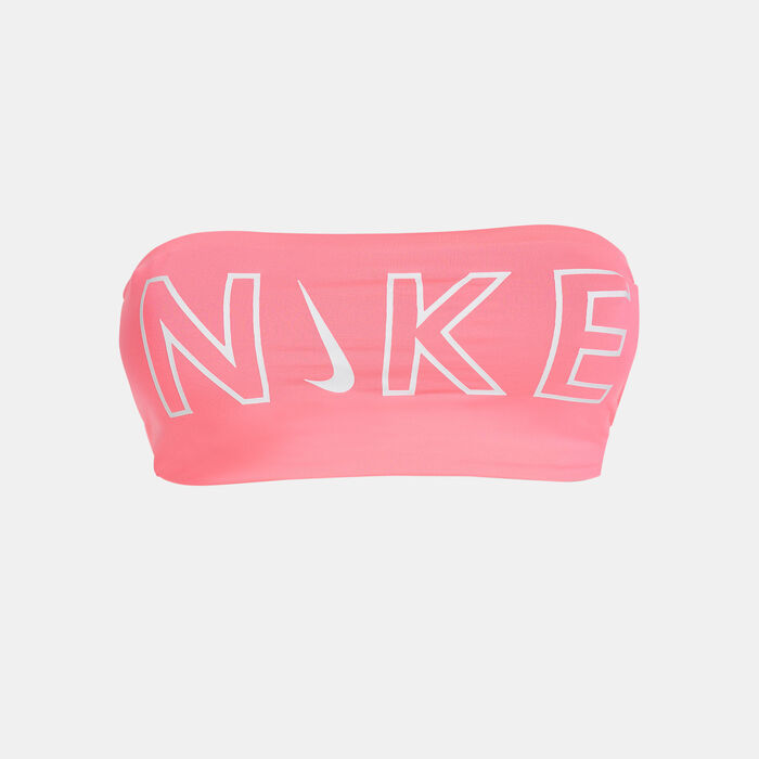 Nike Swim Women's Bandeau Swimming Bikini Top Red Nike Swim Women's Bandeau Swimming Bikini Top Red image number 0