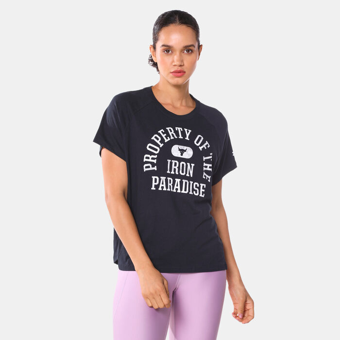 Under Armour Women's UA Project Rock T-Shirt Black Under Armour Women's UA Project Rock T-Shirt Black image number 0