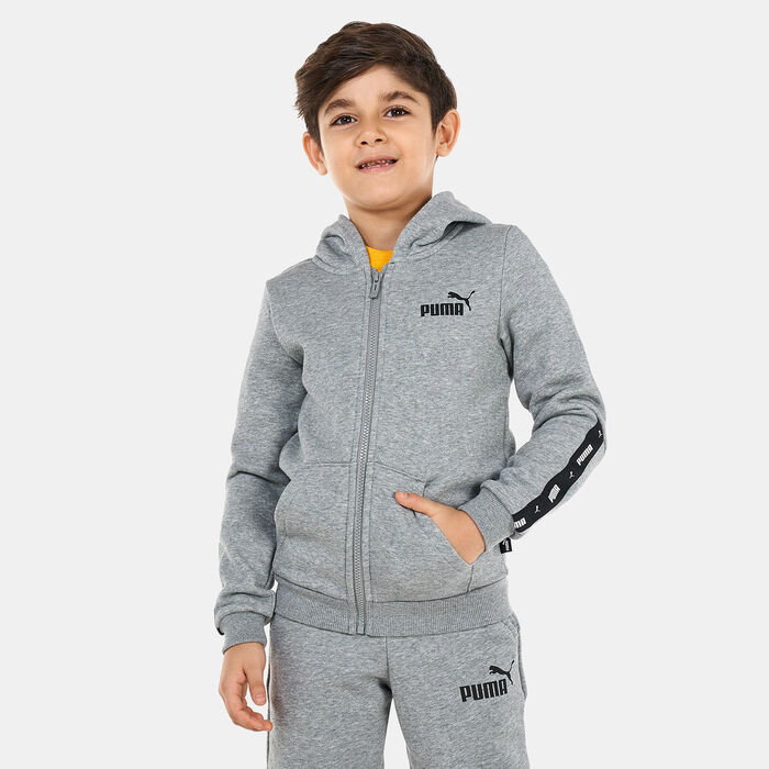PUMA Kids' Essentials Tape Full-Zip Hoodie Grey PUMA Kids' Essentials Tape Full-Zip Hoodie Grey image number 0