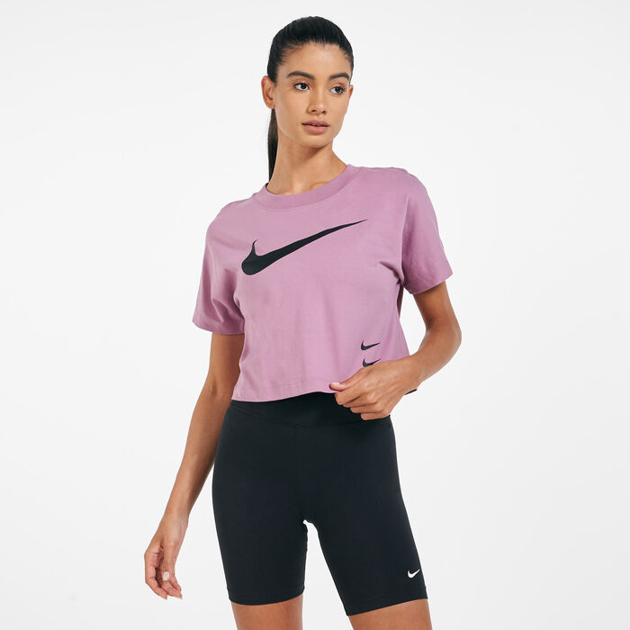 Nike Women's Sportswear Swoosh T-Shirt Purple Nike Women's Sportswear Swoosh T-Shirt Purple image number 0