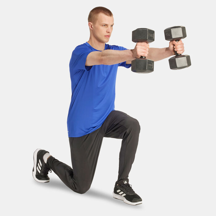 adidas Men's Train Essentials Stretch Training T-Shirt Blue adidas Men's Train Essentials Stretch Training T-Shirt Blue image number 2