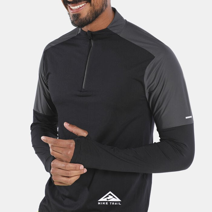 Nike Men's Dri-FIT Trail Half-Zip Sweatshirt Black Nike Men's Dri-FIT Trail Half-Zip Sweatshirt Black image number 3