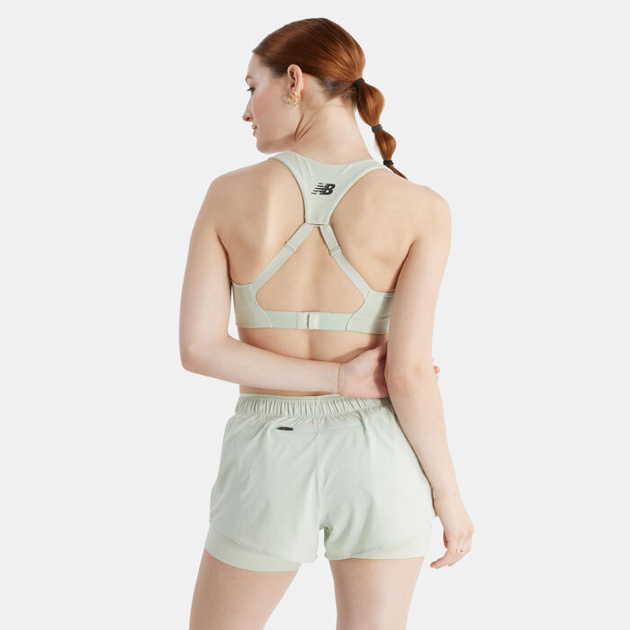 New Balance Women's Power X Training Sports Bra Green New Balance Women's Power X Training Sports Bra Green image number 1