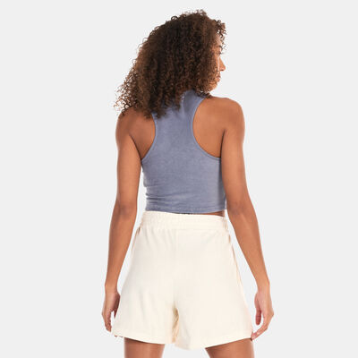 PUMA Women's Classics Towelling Crop Top Grey PUMA Women's Classics Towelling Crop Top Grey