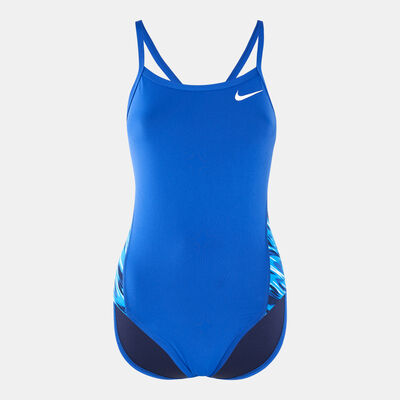Nike Swim Women's HydraStrong Splice Racerback One Piece Swimsuit Blue