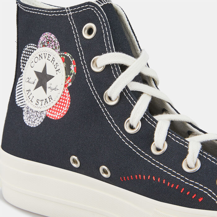Converse Women's Chuck Taylor All Star Lift Platform Patchwork Shoe Black Converse Women's Chuck Taylor All Star Lift Platform Patchwork Shoe Black image number 4