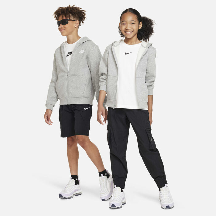Nike Kids' Sportswear Club Fleece Full-Zip Hoodie Grey Nike Kids' Sportswear Club Fleece Full-Zip Hoodie Grey image number 4