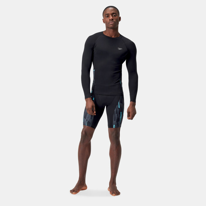 Speedo Mens Endurance+ Splice Swimming Rashguard Black Speedo Mens Endurance+ Splice Swimming Rashguard Black image number 2