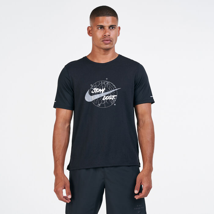Nike Men's Dri-FIT Miler Wild Run T-Shirt Multi Nike Men's Dri-FIT Miler Wild Run T-Shirt Multi image number 0
