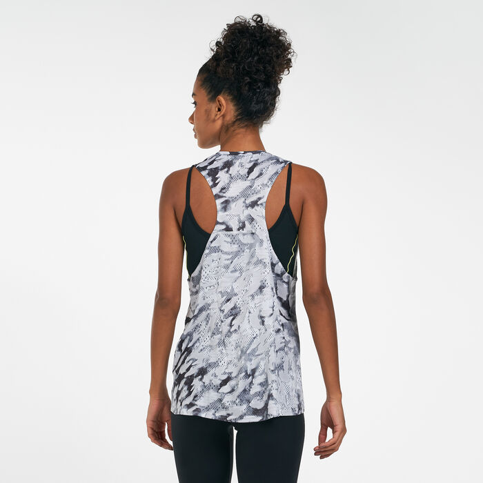 adidas Women's Fast All Over Print Tank Top Grey adidas Women's Fast All Over Print Tank Top Grey image number 1