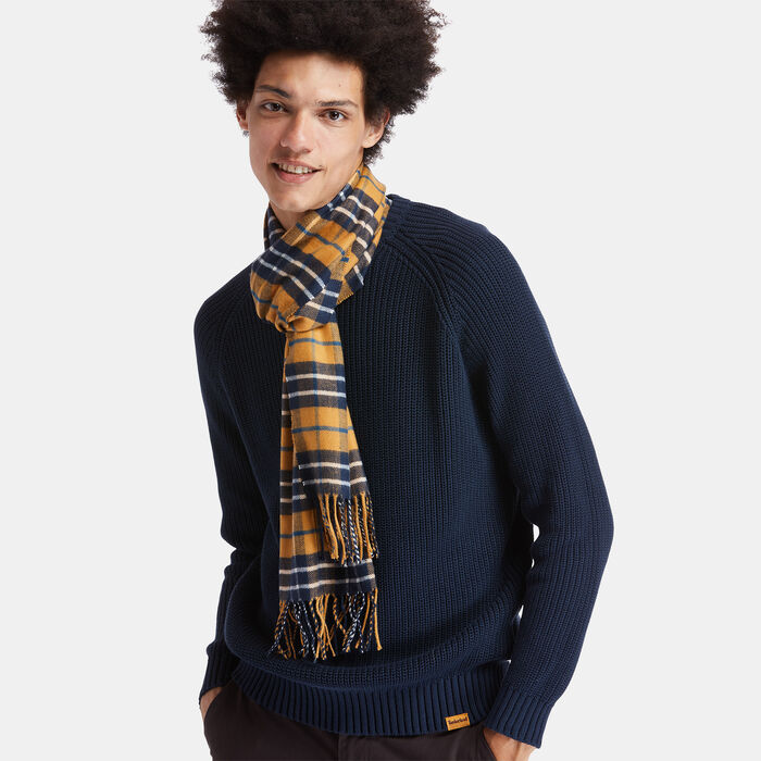 Timberland Men's Plaid Scarf Brown Timberland Men's Plaid Scarf Brown image number 2