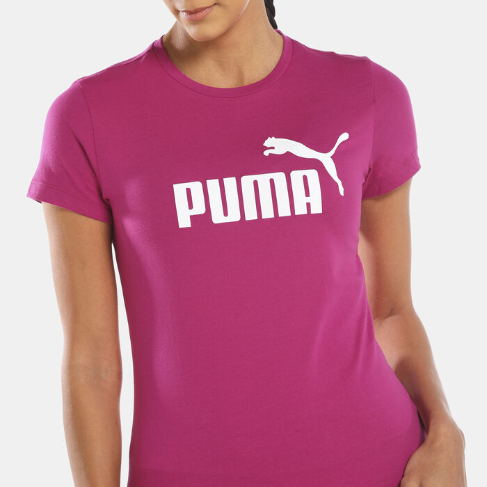 PUMA Women's Essentials Logo T-Shirt Pink PUMA Women's Essentials Logo T-Shirt Pink image number 3