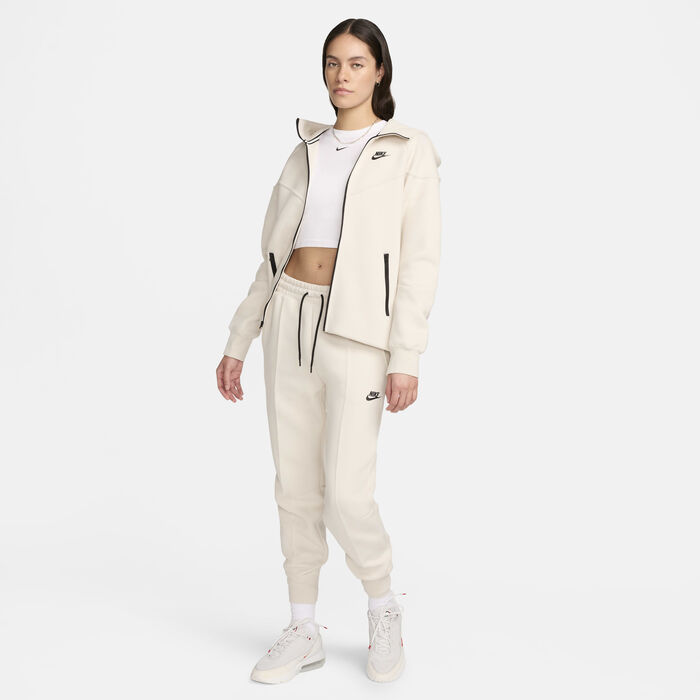 Nike Women's Sportswear Tech Fleece Mid-Rise Joggers Ivory Nike Women's Sportswear Tech Fleece Mid-Rise Joggers Ivory image number 8