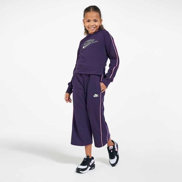 Nike Kids' Sportswear FT HW OH Sweatpants (Older Kids) Purple Nike Kids' Sportswear FT HW OH Sweatpants (Older Kids) Purple image number 2