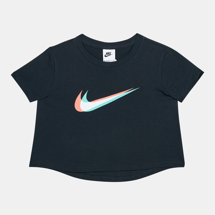 Nike Kids' Sportswear Cropped T-Shirt (Older Kids) Black Nike Kids' Sportswear Cropped T-Shirt (Older Kids) Black image number 0