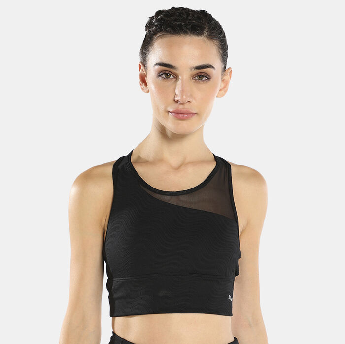 PUMA Women's Mid Impact Flawless Sports Bra Black PUMA Women's Mid Impact Flawless Sports Bra Black image number 0