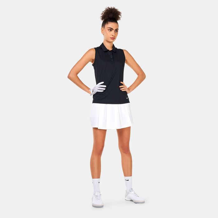 Nike Women's Dri-FIT Victory SLD Sleeveless Polo Shirt Black Nike Women's Dri-FIT Victory SLD Sleeveless Polo Shirt Black image number 2