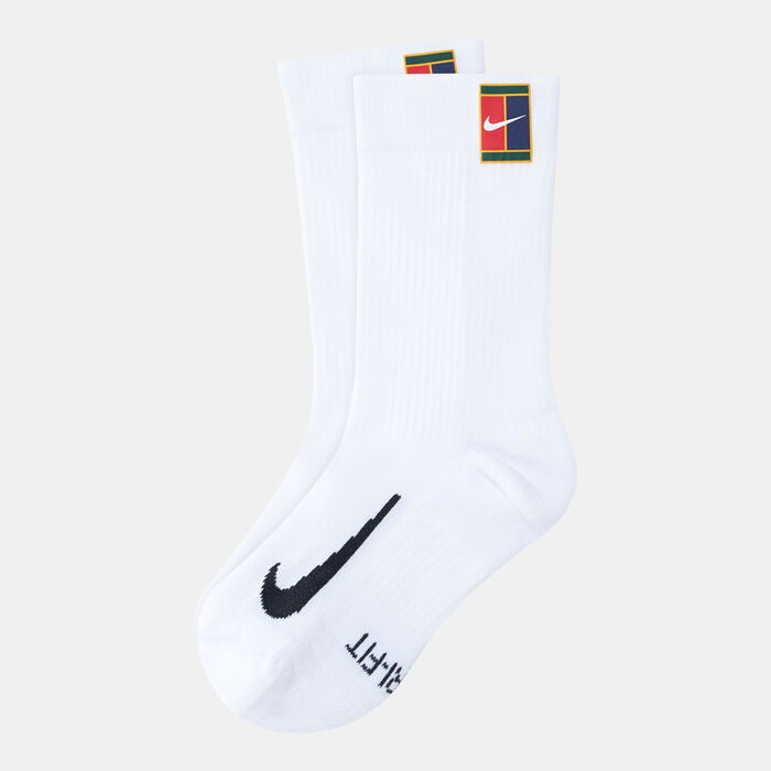 Nike Court Multiplier Cushioned Tennis Crew Socks (2 Pack) White Nike Court Multiplier Cushioned Tennis Crew Socks (2 Pack) White image number 0