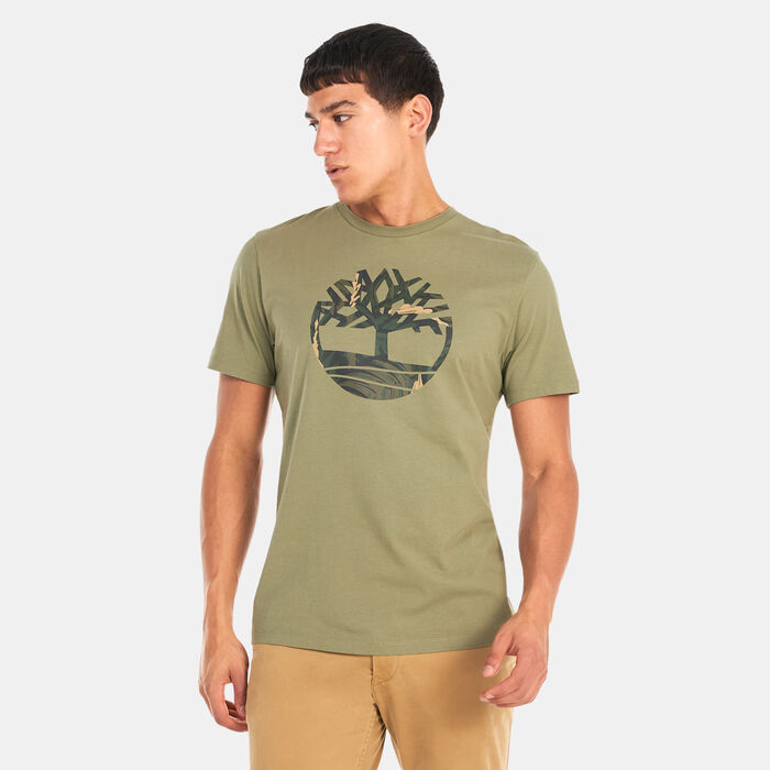 Timberland Men's Tree Logo Seasonal Camo T-Shirt Green image number 0