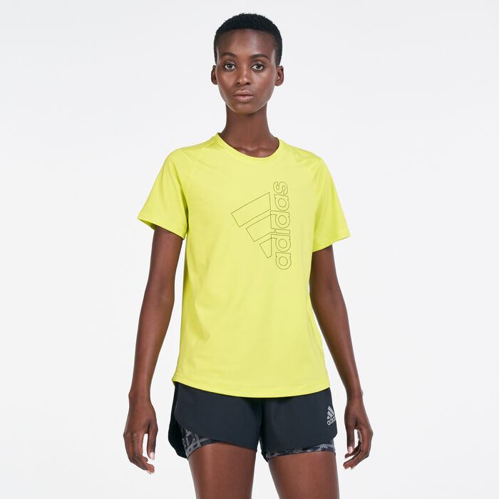 adidas Women's Tech Badge of Sport T-Shirt yellow adidas Women's Tech Badge of Sport T-Shirt yellow image number 0