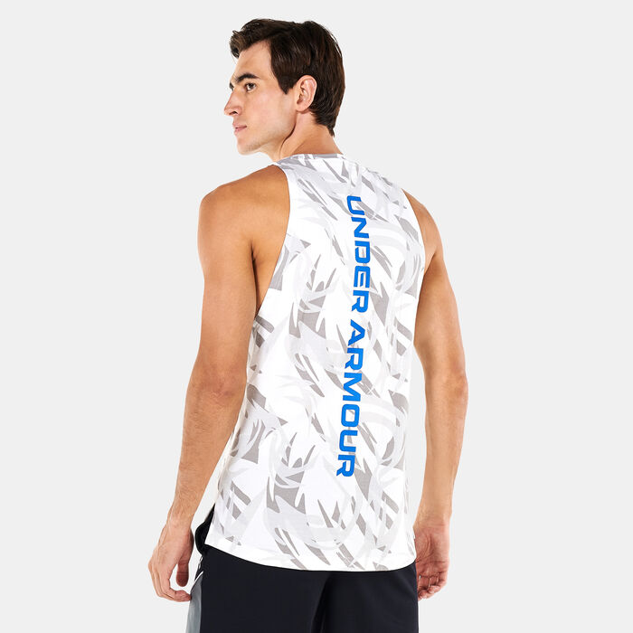 Under Armour Men's UA Baseline Printed Tank Top White Under Armour Men's UA Baseline Printed Tank Top White image number 1