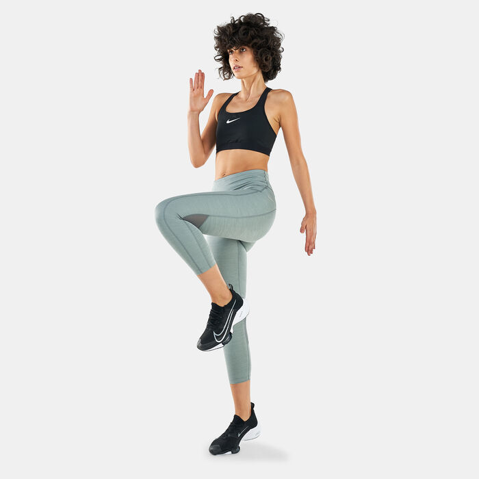 Nike Women's Fast Mid-Rise Crop Running Leggings Grey Nike Women's Fast Mid-Rise Crop Running Leggings Grey image number 2