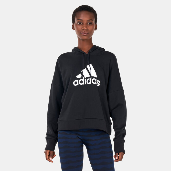 adidas Women's FI Badge of Sport Hoodie Black adidas Women's FI Badge of Sport Hoodie Black image number 0