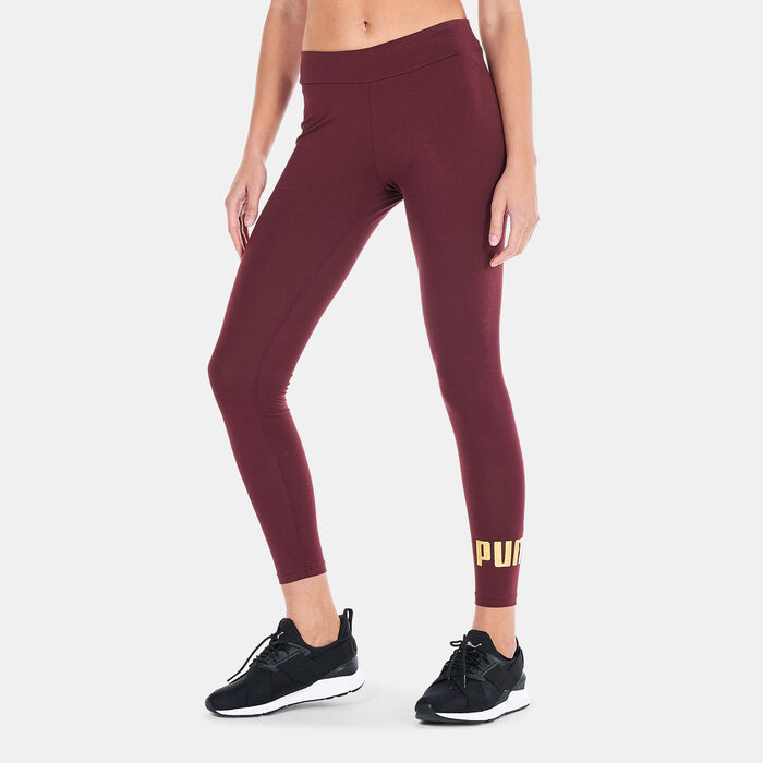 PUMA Women's Essentials+ Metallic Leggings Red PUMA Women's Essentials+ Metallic Leggings Red image number 0