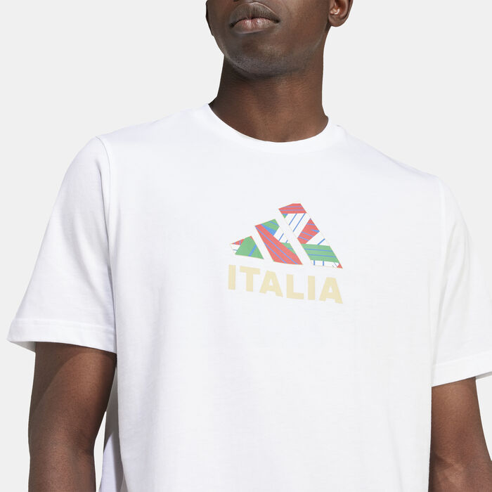 adidas Men's Italy Football Fan Graphic T-Shirt White adidas Men's Italy Football Fan Graphic T-Shirt White image number 3
