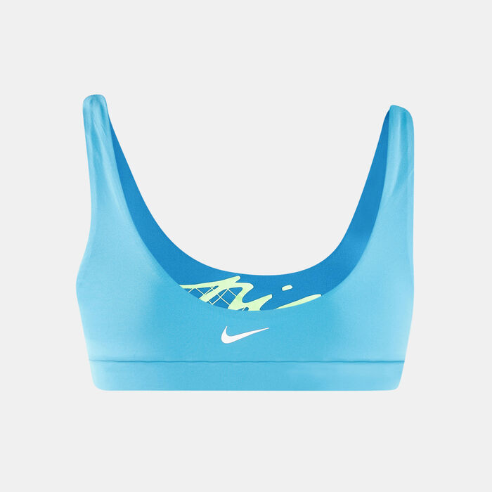 Nike Swim Women's Grid Bikini Top Blue Nike Swim Women's Grid Bikini Top Blue image number 1