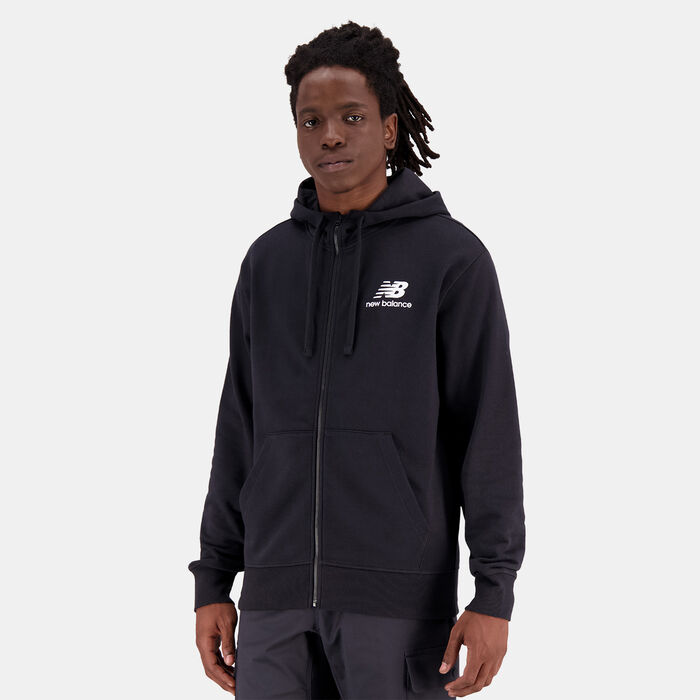 New Balance Men's Essentials Stacked Logo Hoodie Black New Balance Men's Essentials Stacked Logo Hoodie Black image number 0