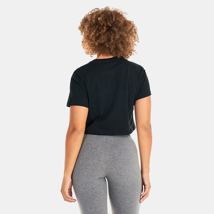 Converse Women's Puff Logo Cropped T-Shirt Black image number 1