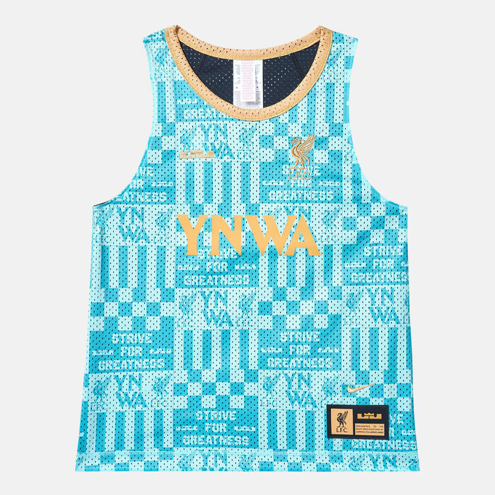 Nike Kids' LeBron x Liverpool F.C. Culture of Basketball Reversible Football Jersey Green image number 0