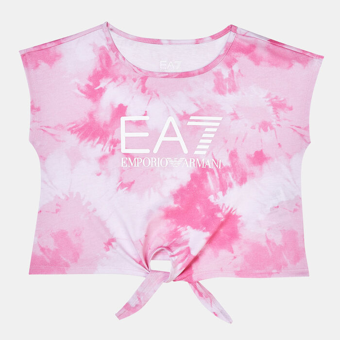 EA7 Emporio Armani Kids' Graphic Crop T-Shirt Pink image number 0