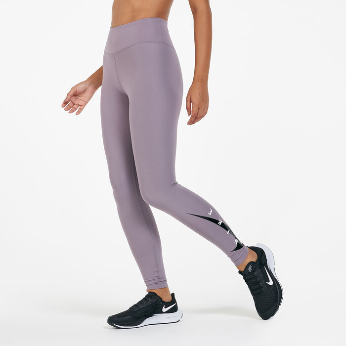Nike Womens' Swoosh Run Leggings Purple Nike Womens' Swoosh Run Leggings Purple image number 0